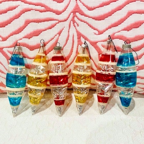 Vintage Other - D14-Vintage 1950's West Germany Glass Torpedo Ornament Set of Six